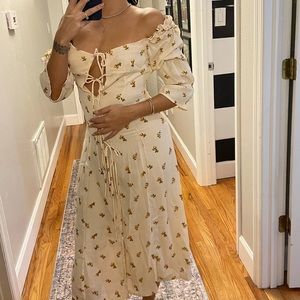 Floral vintage long sleeve dress